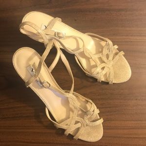 Nina Gold “Strapy” Heels